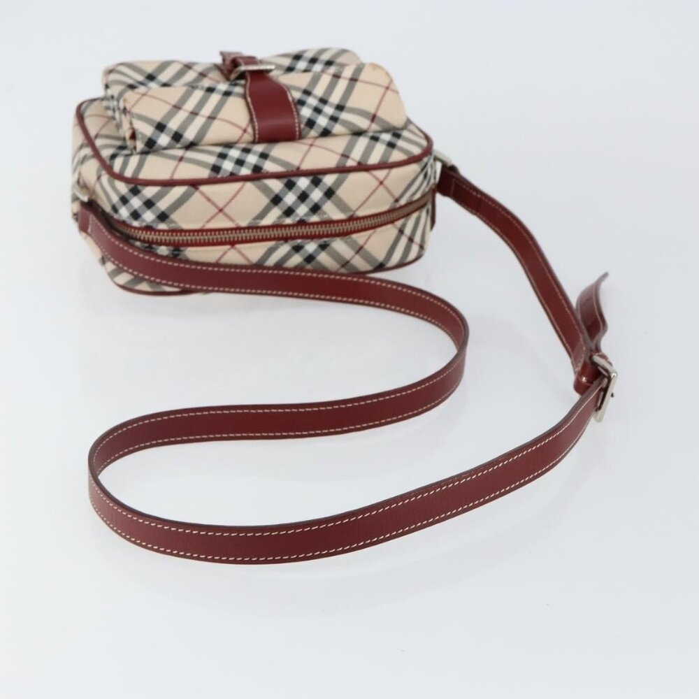 Authentic BURBERRY Nova Check Blue Label Shoulder Bag Canvas Beige Silver - Picture 14 of 16